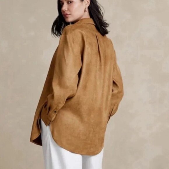 $90, BANANA REPUBLIC Oversize Vegan Suede Top - XS - Picture 3 of 7